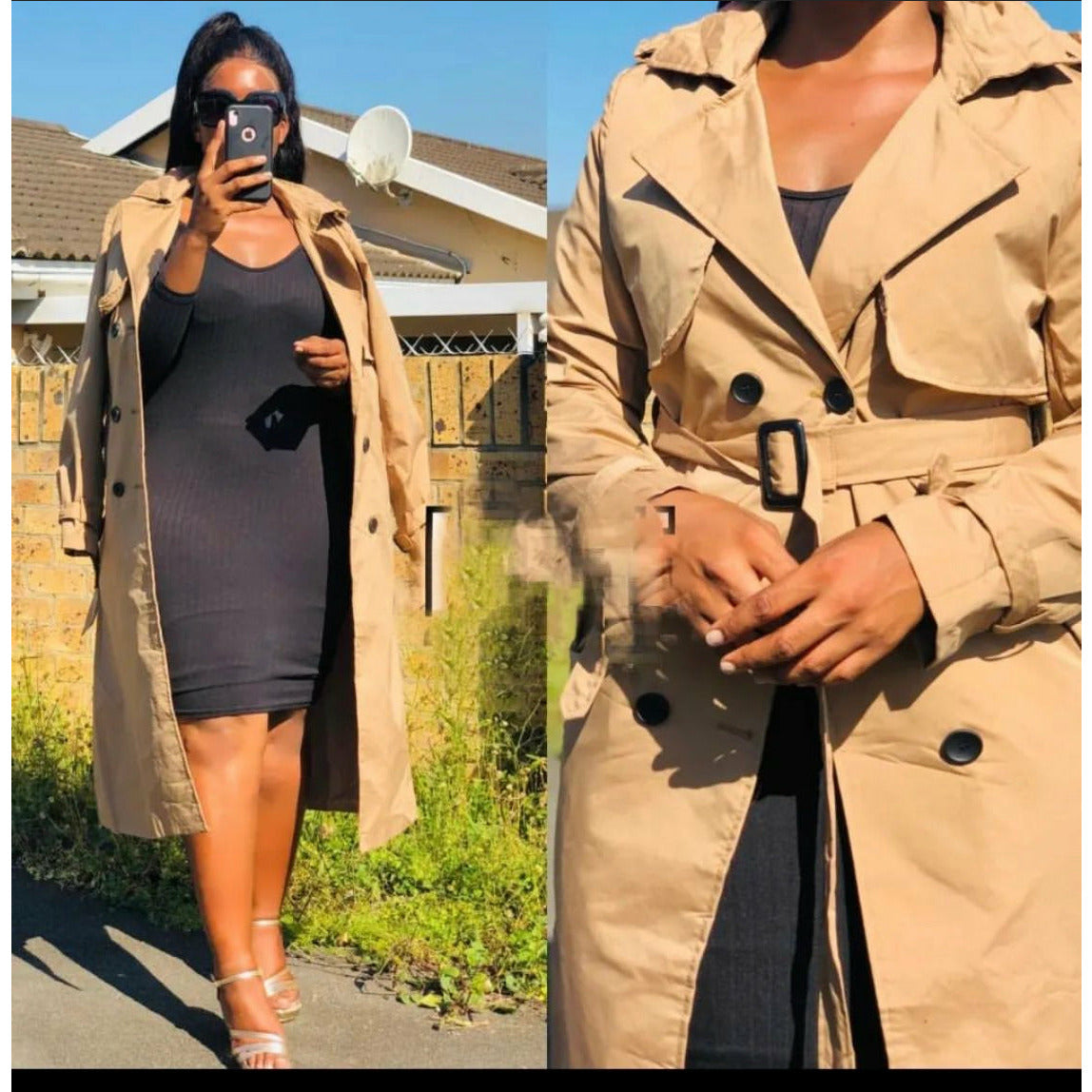 Long Double-Breasted Casual Loose Coat