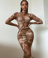 Mesh see-through bodycon dress