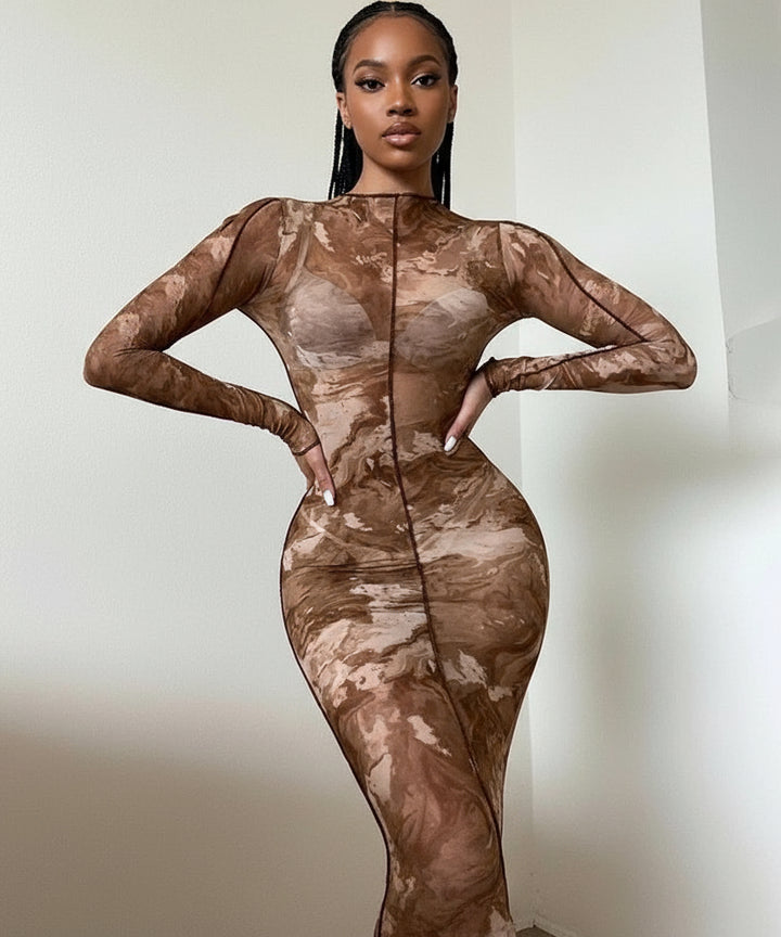 Mesh see-through bodycon dress – YELLOW SUB TRADING
