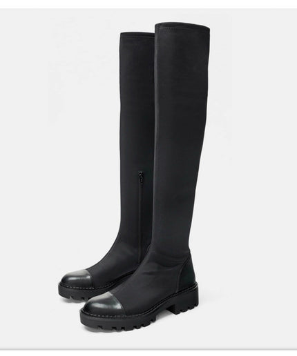 Sock Over The Knee Stretch Boots