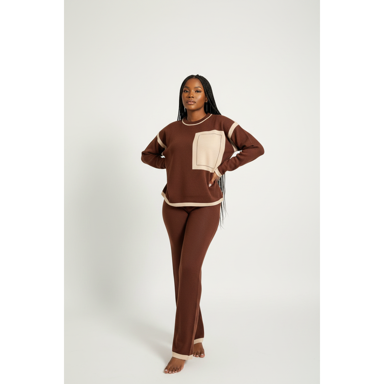 Women's Knitted Sweater Two-Piece Set