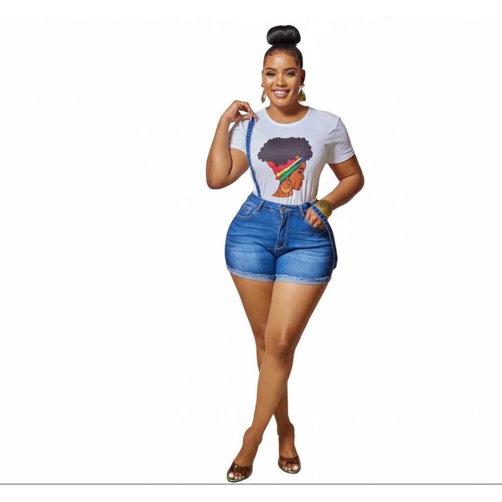 Suspender Denim Short