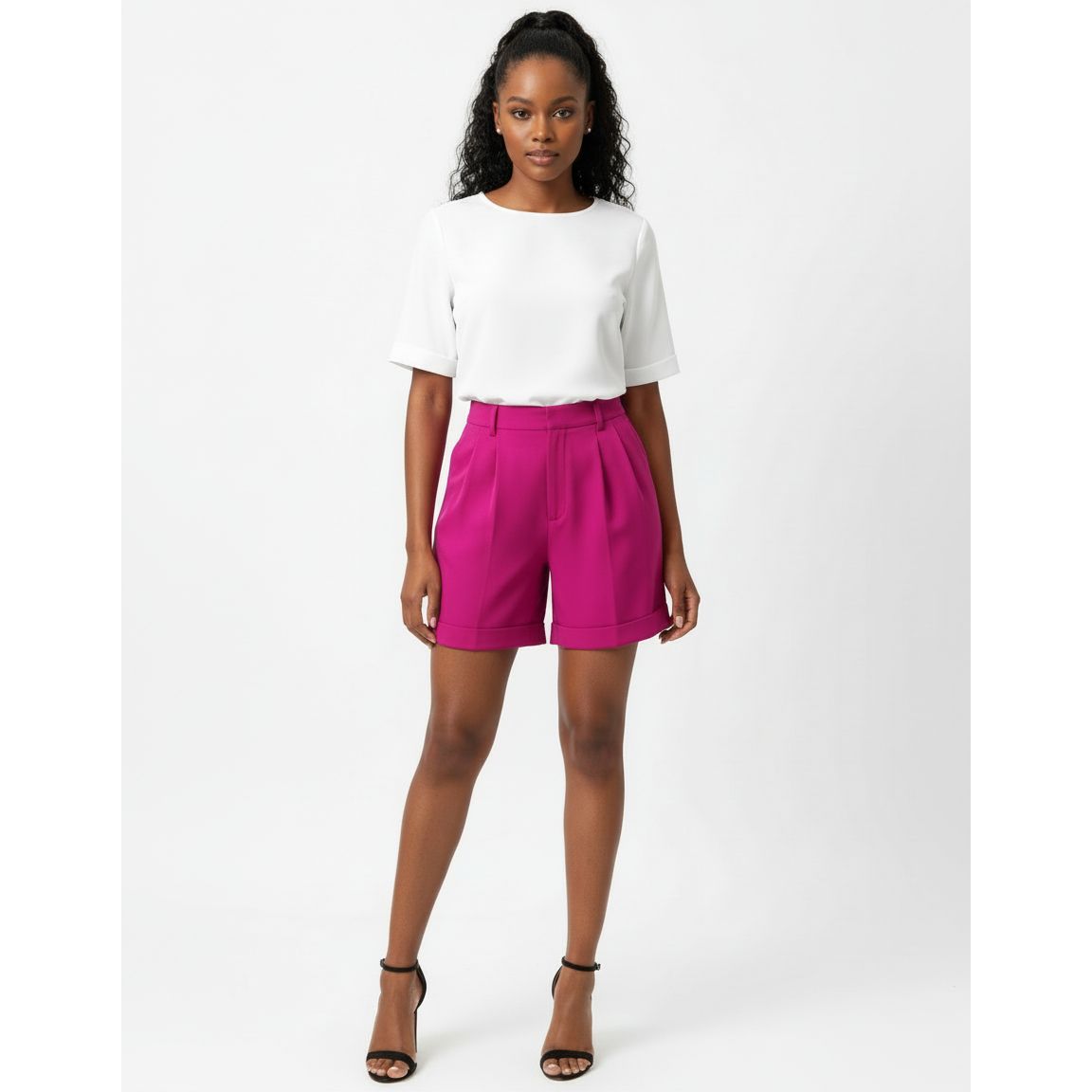 High-Waisted Formal Short Pant