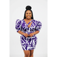 Short Sleeve V-Neck Mini Print Dress