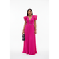 V-Neck  Sealed Design Wide Maxi Dress