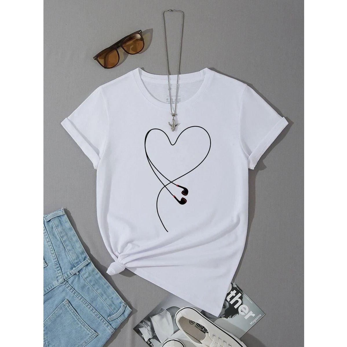 Simple Headset Printed T-shirt