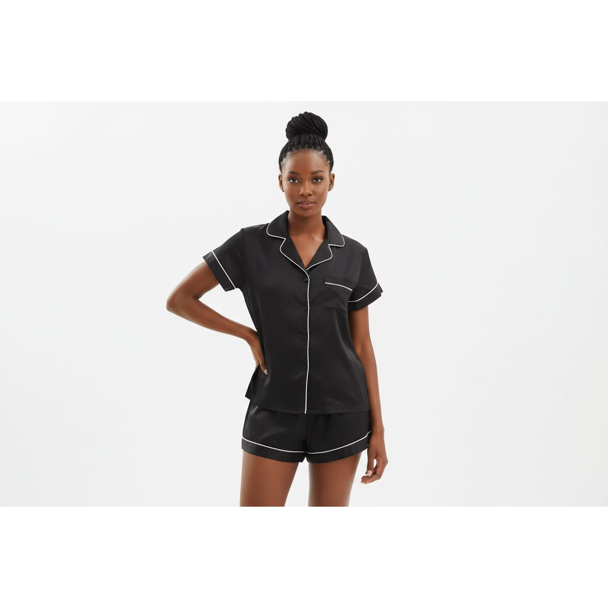 Short Silk Pajamas Set