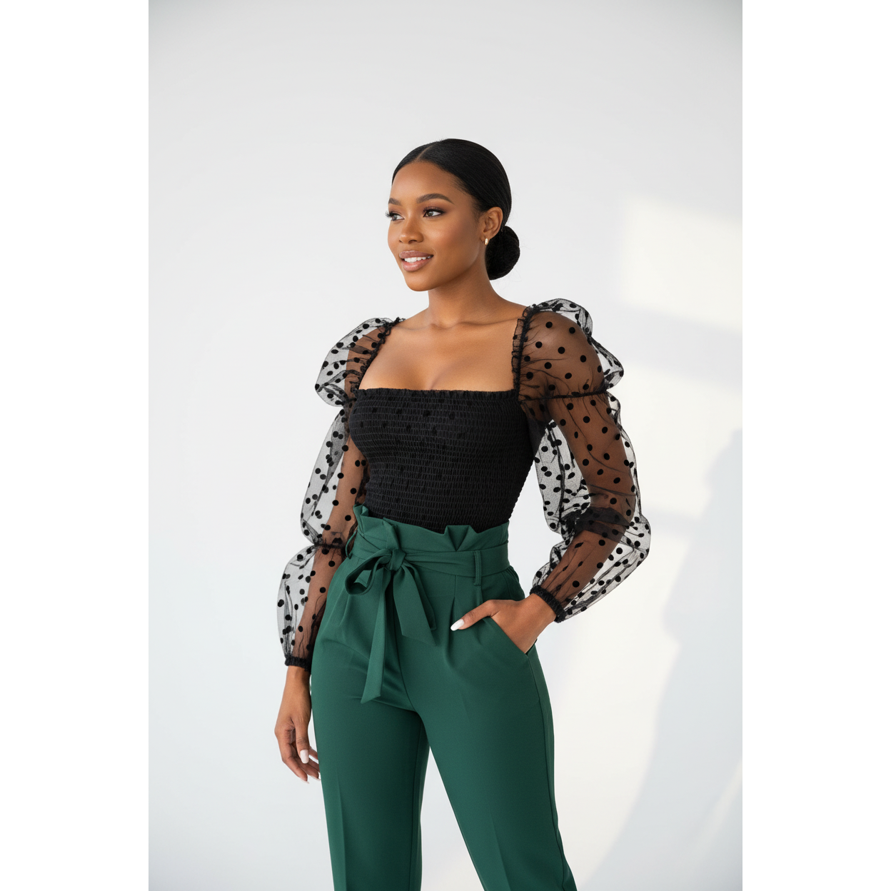 Sexy Mesh See-throughout  Blouse