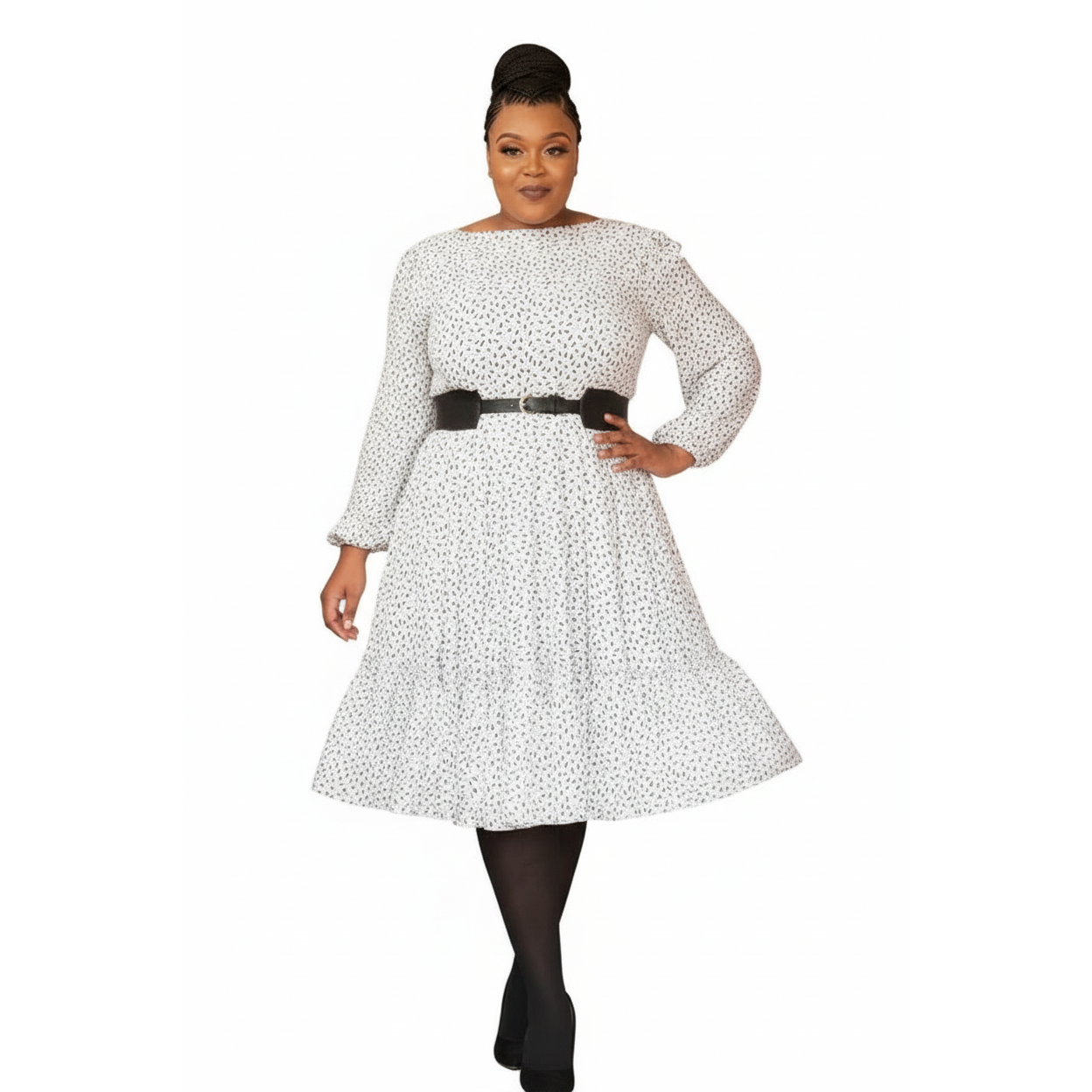 Long Sleeve Polka Dot Dress