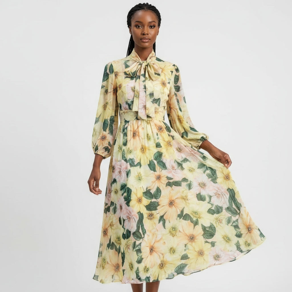 Summer Bohemian Chiffon Long Floral Dress