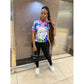 Character Print Lapel Knitted Top