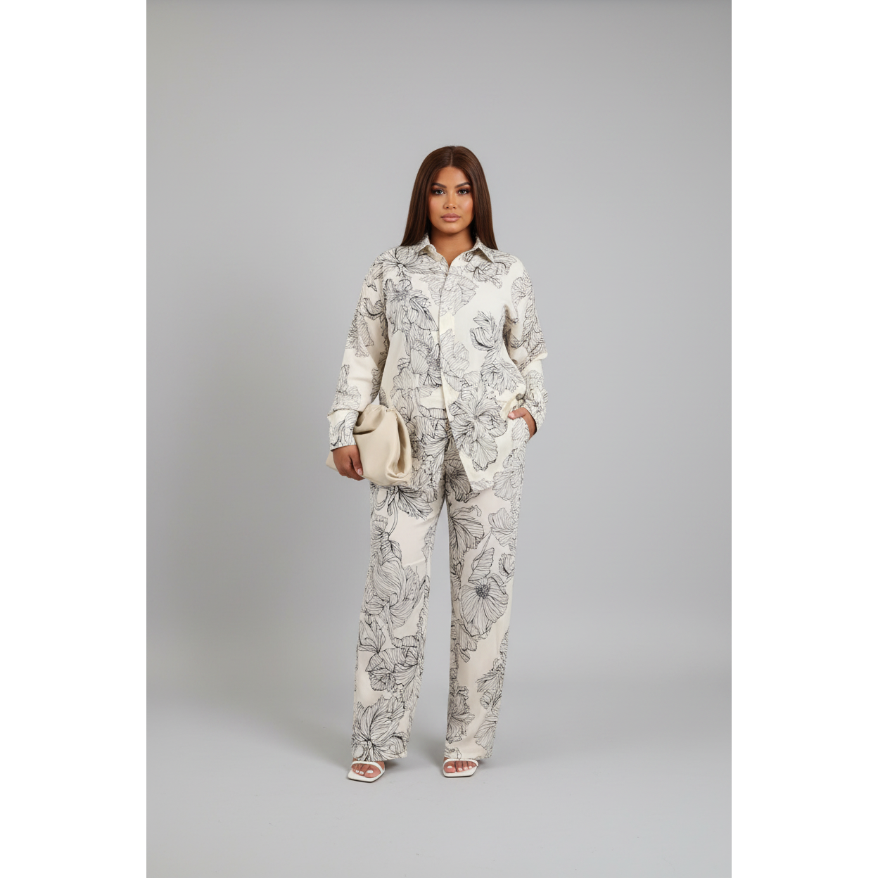 Floral Print Pants and Shirt Set