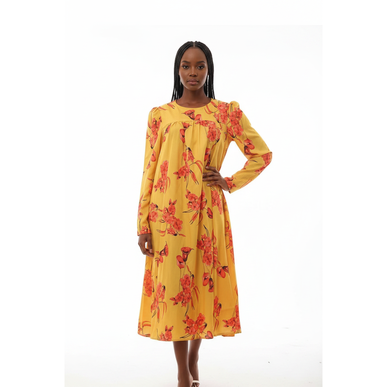Long Sleeve Floral Bubble Dress