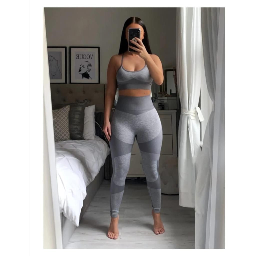 High waisted pant and crop top Gym set