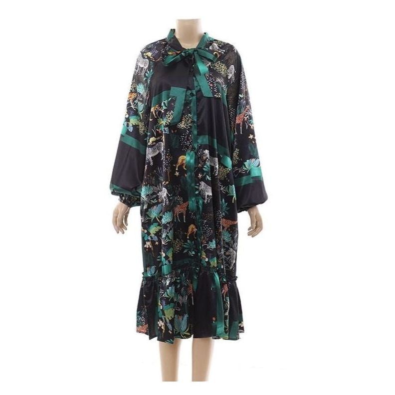 Floral Print Vintage Shirt Dress