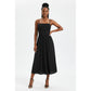 Spaghetti Strap Bustier Midi Dress.