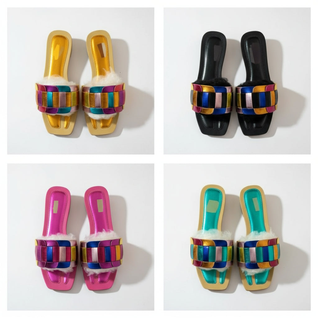 Women's Multi-Coloured Weave Sandals