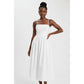 Spaghetti Strap Bustier Midi Dress.