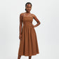 Spaghetti Strap Bustier Midi Dress.