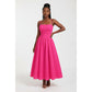 Spaghetti Strap Bustier Midi Dress.