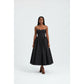 Spaghetti Strap Bustier Midi Dress.
