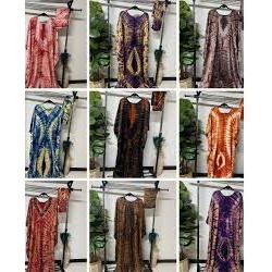 African Adire Silk Kaftan.