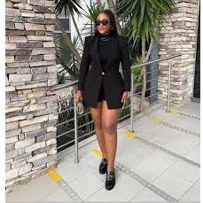 Formal Solid Button Front Lapel Neck Blazer.