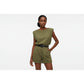 Shoulder Pad Top and Short Pants set.