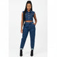 Cargo Crop Denim Vest and Pants set.