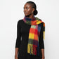 Multi-Color Fringe-Trimmed Blanket Scarf