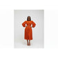 Plus Size Balloon Sleeve Pleated Midi Dress