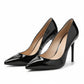High Heels Waterproof Patent Leather Pump Shoes.
