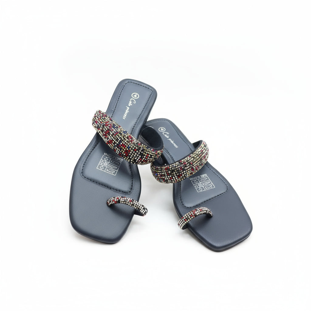 Embellished One Toe Flats.