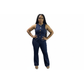 Vest Button Top and High-waist Denim Pants Ladies Office Wear Set