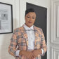 Plaid Mini Skirt and Blazer Set