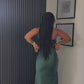 Satin Pencil Long Skirt
