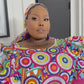 Traditional Lace Shoulder Multi Color African Print Dress