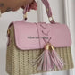 Woven Straw and PU Leather Crossbody Bag