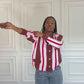 Ladies Oversized Striped Cardigan