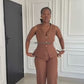 Elenzga Sleeveless Vest and Pants Suit Set