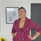 Plus Size Vintage Double-Breasted Blazer & Straight-Cut Pants Set