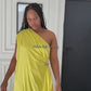 Stylish Sloping Collar Draped Overlay Dress