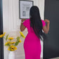 Short Sleeve Bodycon Ribbed Knit Maxi Dress
