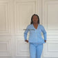 Ribbed Knit V-Neck Two Piece Set