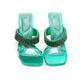 Classy Rhinestone Short Heel Sandals