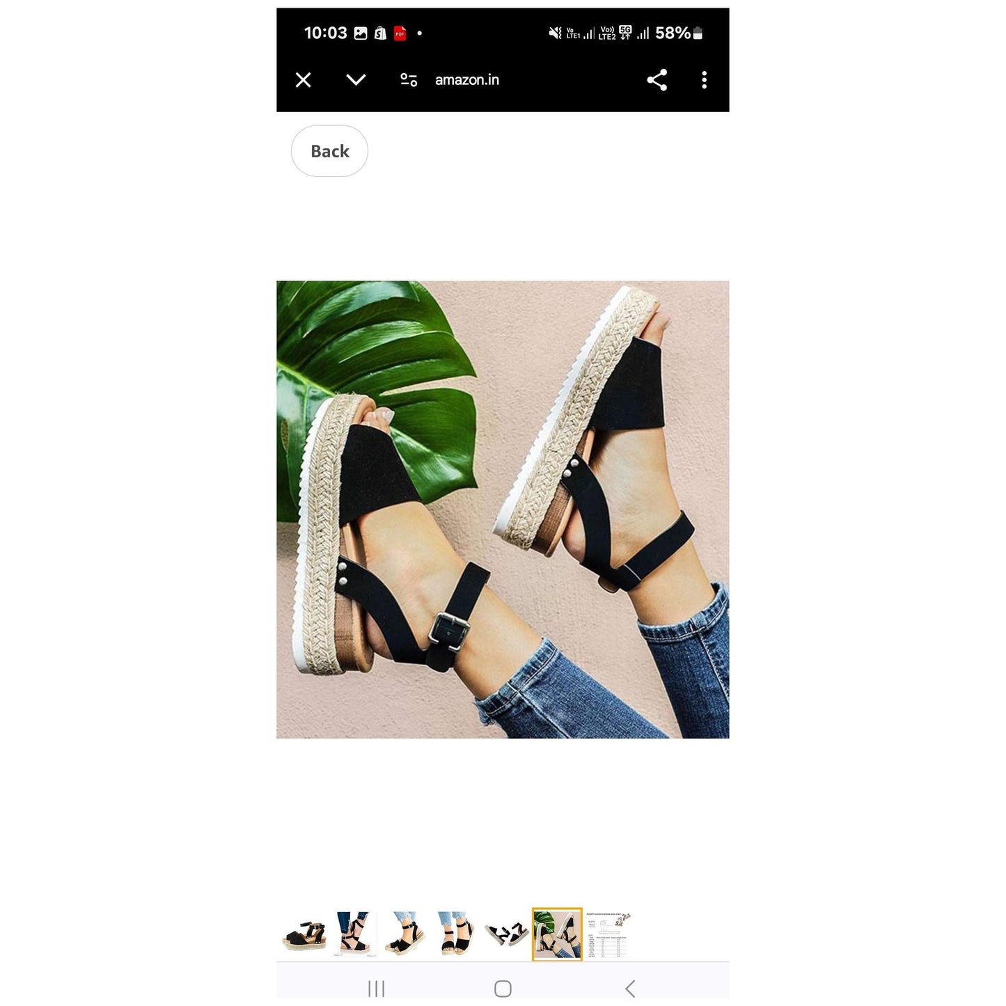 Summer Beach Platform Heel Sandals Open Toe Shoe.