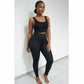 women's black thermal leggings with a high-waist fit.