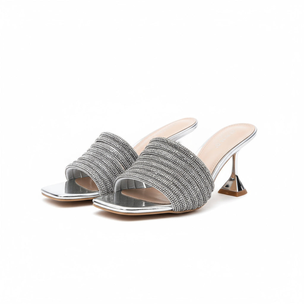 Square toe  high heel Pushing Sandel