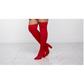suede Chunky Heel Thigh High Sock Boots