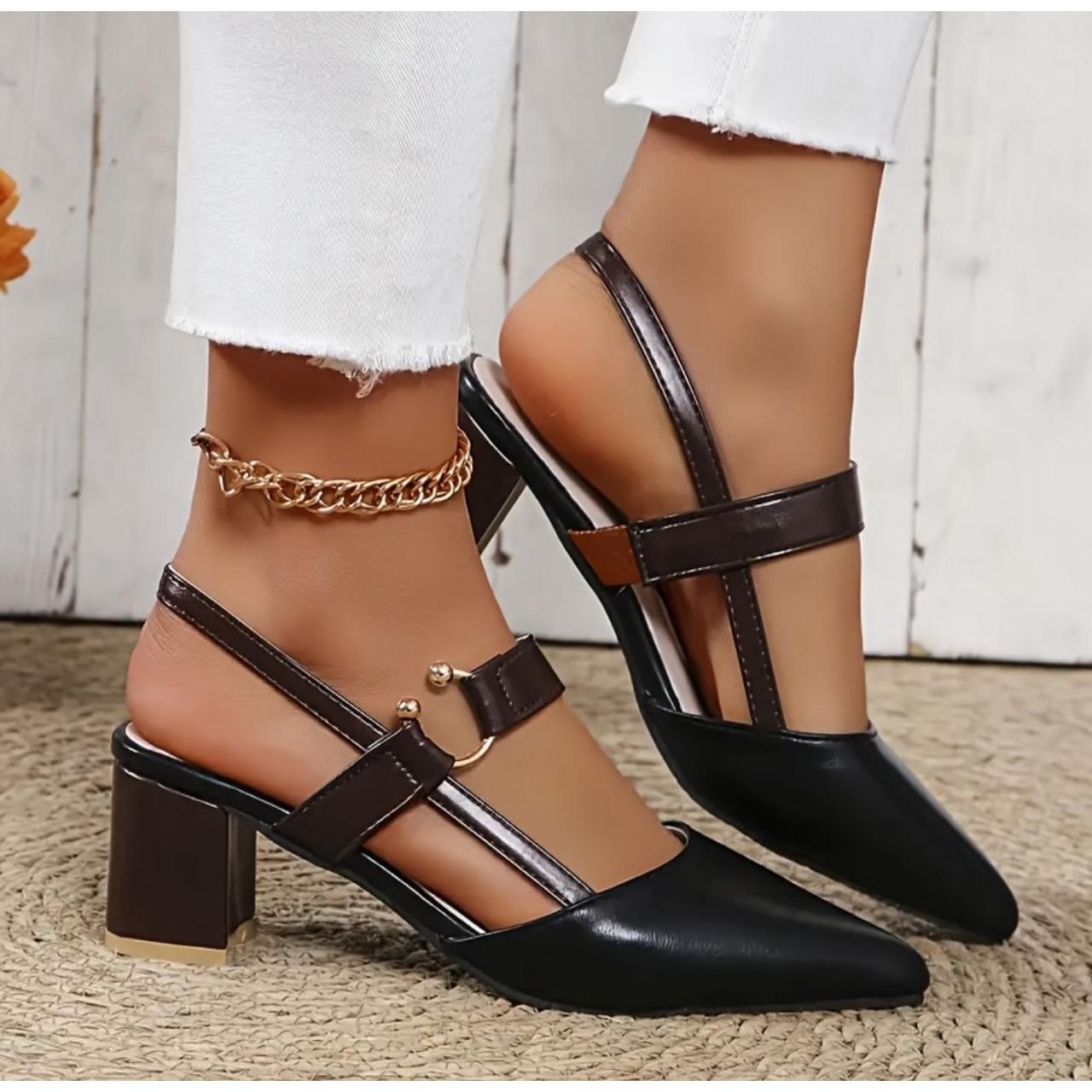 Versatile Pointed Toe Slip-On Comfort Thick Heel Pumps